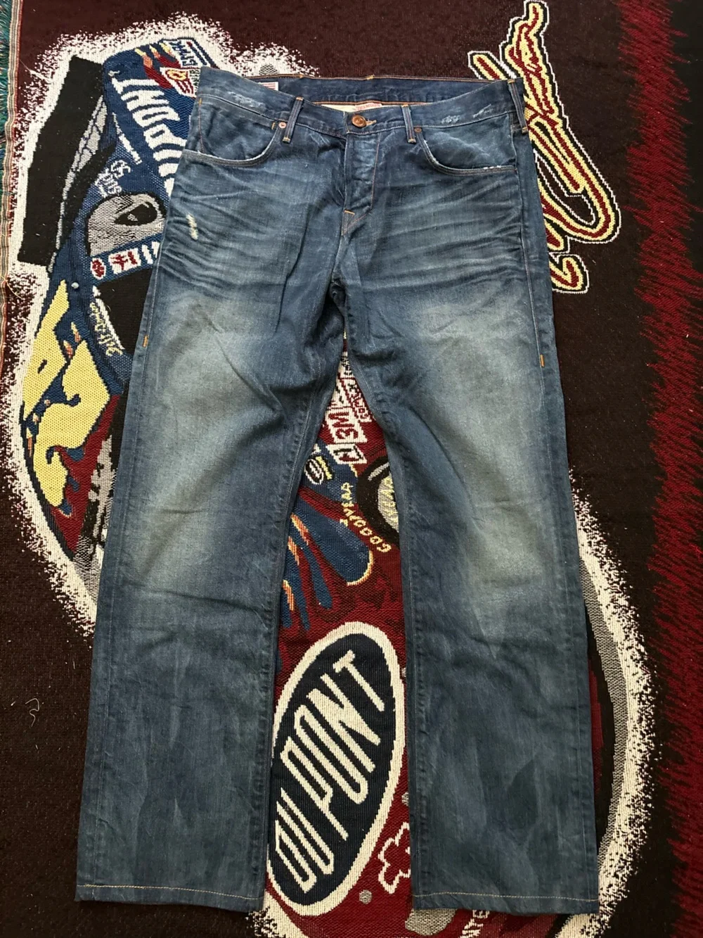 True Religion Bobby Y2K Jeans Tag 32x32 Blue Made In USA Denim Men's